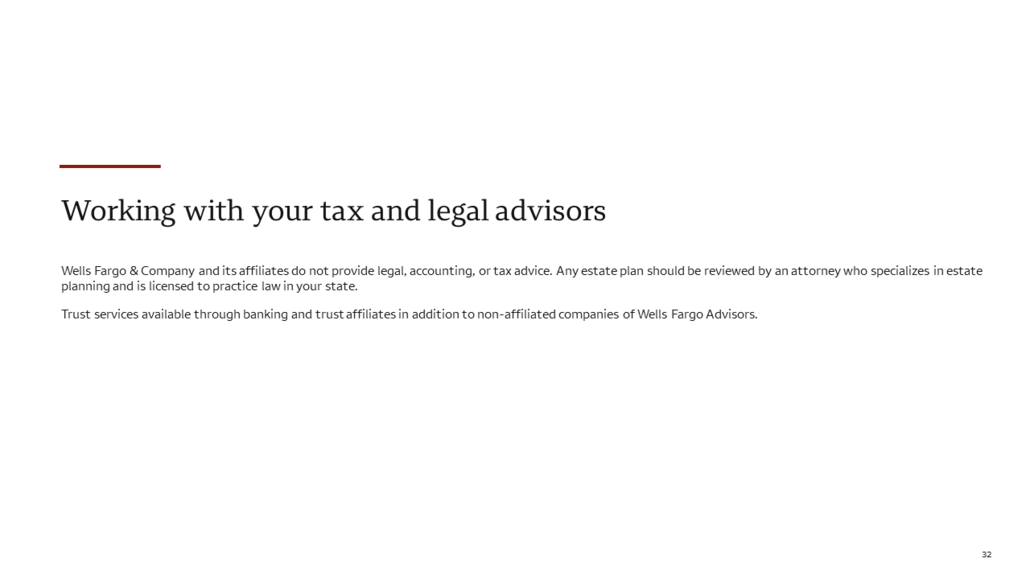 Working With Your Tax and Legal Advisors
